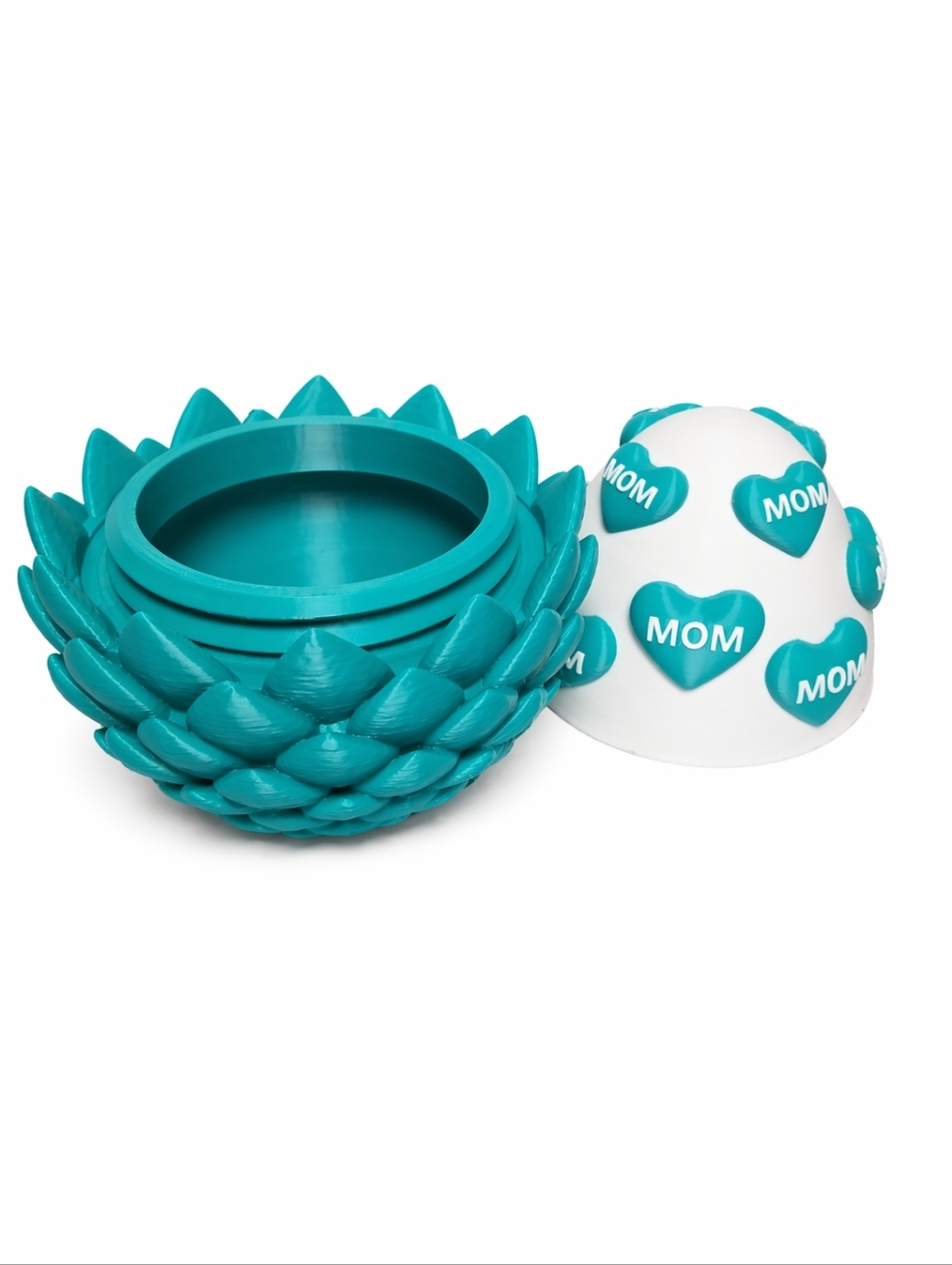 Mom Dragon Egg Whit And Teal - Picture 2 of 2